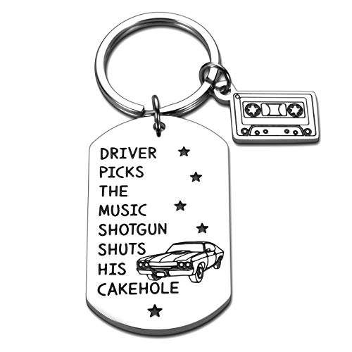 Funny Music Lover Gifts for Fan Keychain for Women Men Brother Son Birthday Graduation TV Show Merchandise Gifts for Him Musician Trucker Best Friend New Driver Picks The Music Shotgun