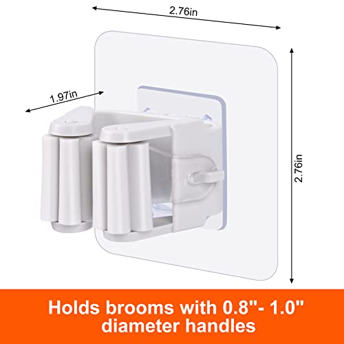 image for Zecval 4- Pack Mop and Broom Holder Wall Mount, Broom Gripper Holds Se