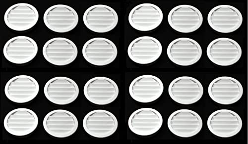 2" Round Plastic Louver Soffit Vent Grille (White) - 2" hole