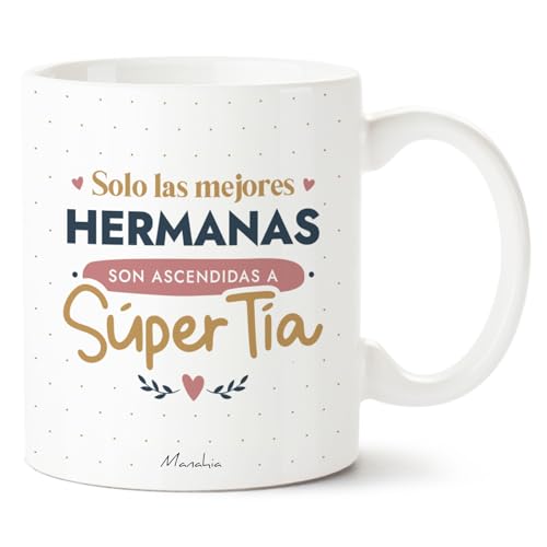 Manahia - Caneca tia - Somente as melhores irmãs são promovidas a super tia | Presente original anúncio gravidez, futura tita, surpresa nascimento | caixa presente kraft