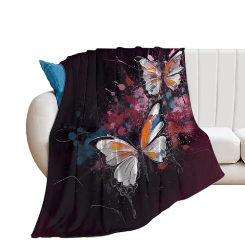 Couverture douce et confortable motif papillon finitions premium - 2