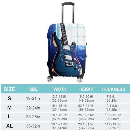 Blue Guitar Luggage Cover Travel Suitcase Covers for Luggage Elastic Carry on Luggage Covers for Suitcase Tsa Approved Washable Luggage Sleeve Protector Fits 18-32 Inch XL2