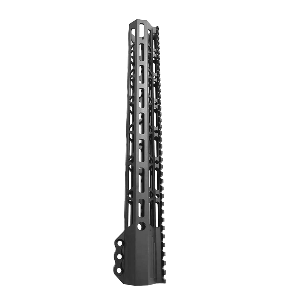 Metal 7 cali 9 cali 10 cali 12 cali 13,5 cala 15 cali AR15 Free Float for M-lok Kompatybilny Handguard for Hunting Trail Rifle Scope Mount w/Steel Nut (czarny) 15 cali)