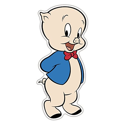 Fan Emblems Porky Pig Car Decal - Automotive Domed Classic Looney Tunes Character