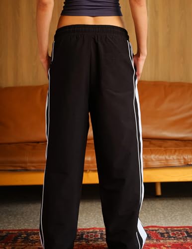 Image of BONKERS Black Tape Wide Leg Women Joggers