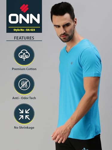 Image of ONN Men's Regular Fit Half Sleeve V Neck T-Shirt