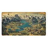 MTG Playmat Mysterious World in Aged map TCG Mat Board Game Card Game Trading Card Game Play Mat Desk Pad Original Hand Painting Stitched Edges Smooth Surface Rubber Base 23.5x13.7in