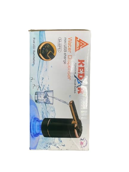 KEDAR Automatic Drinking Water Pump with Blue led Light with Different Pumping Option,Water Dispenser for Home and Office use, Durable and HVY use for Water can with USB Charging Cable 1200 mAh
