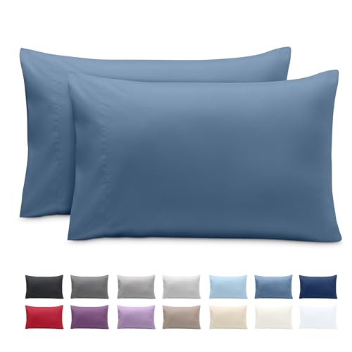Image of Bare Home Microfiber Pillow Cases - Standard Size Set of 2 - Cooling Pillowcases - Double Brushed - Easy Care - Envelope Closure (Standard Pillowcase Set of 2, Coronet Blue)