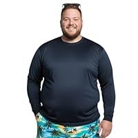 Camiseta Plus Size Dry Fit Manga Longa UV 50+ Masculina Segunda Pele G1 G2 G3 G4 G5 G6 (BR, Alfa, Único, Plus Size, G3, Marinho)