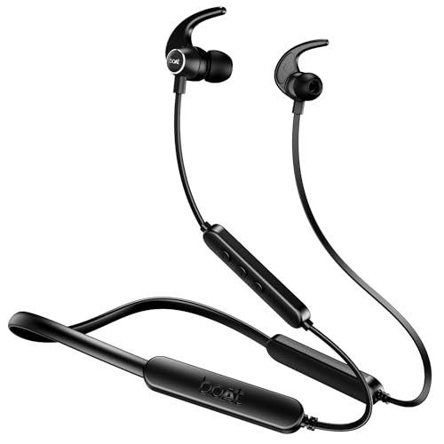 Boat Rockerz 255 Pro+, 60HRS Battery, Fast Charge, IPX7, Dual Pairing, Low Latency, Magnetic Earbuds, in Ear Bluetooth Neckband, Wireless with Mic Earphones (Active Black) view 1