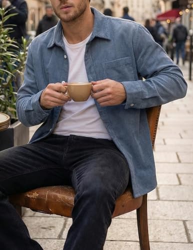 Image of ZAFUL Men's Shacket Aztec Print Shirt Jacket Flannel Button Up Turndown Collar Overshirt Chest Pocket Button Flap Thick Shirt