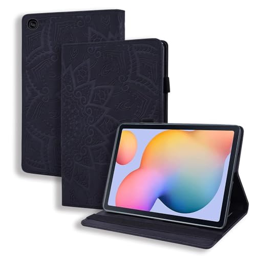 FXYJBNJKLV for Samsung Galaxy Tab S6 Lite 10.4'' 2020 Model SM-P610 (Wi-Fi) SM-P615 (LTE) Slim Lightweight Embossed PU Leather Flip Holder Tablet PC Case Card Slot(Black)