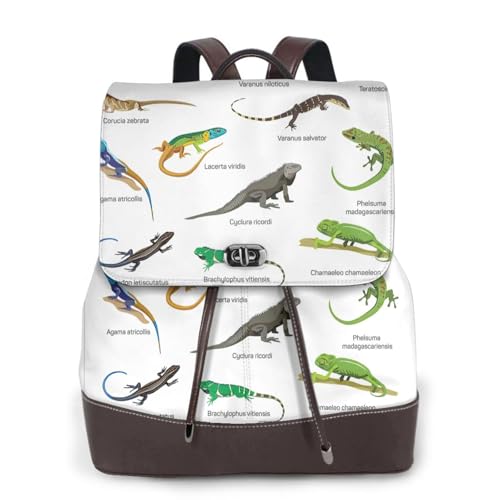 Sac à dos en cuir femme impression lézard aux finitions luxueuses et durables