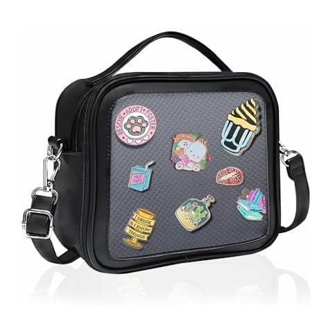 MOVOYEE Messenger Bag for Teen Women Casual Travel Clear Crossbody Bag Men Small Ita Bag Trendy Handbags,Antitheft Cute Long Strap Cross Body Shoulder Leather Bags and Wallets Purse Black Cover