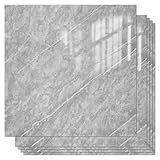 VallisCo Peel and Stick Backsplash Tiles 20 Sheets 12''x12'' PVC Self Adhesive Wall Tiles Back Splash Wall Panels Stick on Backsplash for Kitchen Bathroom Laundry Room, Light Gray