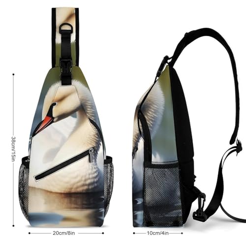 Cute Little Swan Mochila Bandolera Casual para Hombre y Mujer miniatura 2