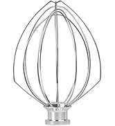 K45WW Stainless Steel Wire Whip Accessories and Attachment for KitchenAid, 6 Wire Whisk Replaceme...