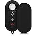 kwmobile Funda Compatible con Fiat Lancia Llave de Coche Plegable de 3 Botones - Carcasa Protectora de Silicona para Llave de Coche - Case en Negro