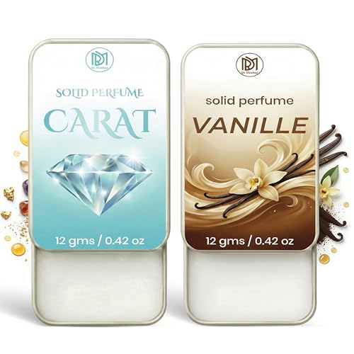 Image of Dr.Mashur Solid Perfume |Vanille&Carat Alcohol Free Wax Perfume Balm, Long Lasting | Pocket Tin 12g, Pack Of 2| Non Greasy Smooth Glide, Travel Friendly Men And Women