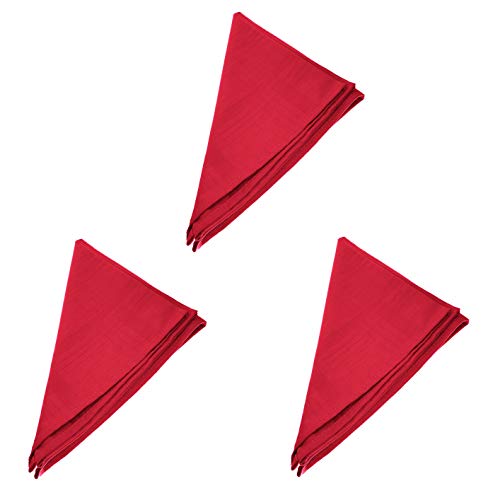 Daloual - Paquete de 3 servilletas de Tela, 45 x 45 cm, 100% algodón, con Dobladillo en los 4 Lados, Color Rojo