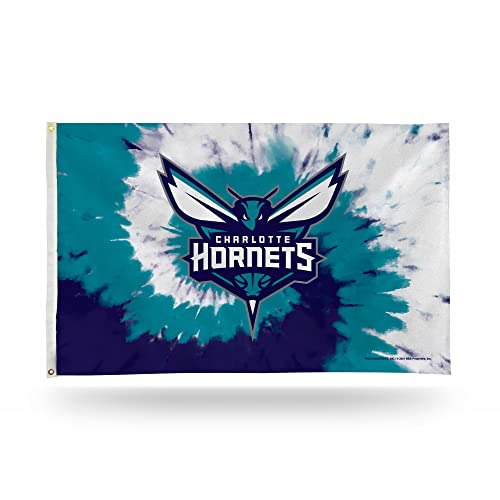 Rico Industries NBA Charlotte Hornets Tie-Dye 3' x 5' Banner Flag 3' x 5' Banner Flag Single Sided - Indoor or Outdoor - Home Décor