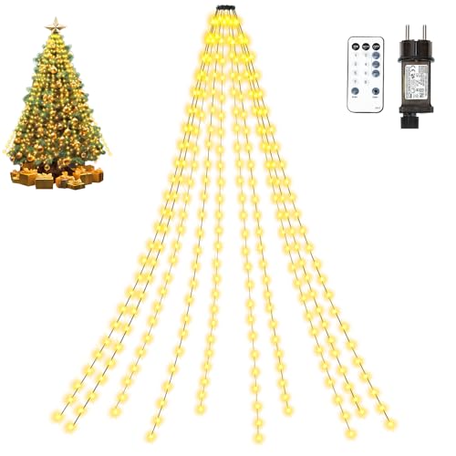 MAGGIFT Weihnachtsbaum Beleuchtung Außen, 1.5M 10 Stränge 250LED...