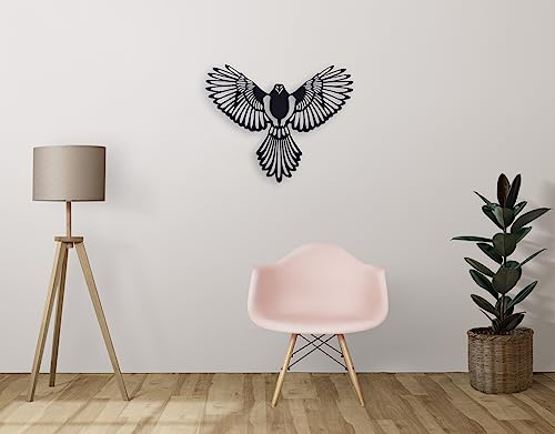 Image of METSY Laser Cut Metal Wall Art | Metal Wall Hanging | Eagle Wall Decor |36cmx26cm Thickness Mild Steel Material with Black Powder Coating