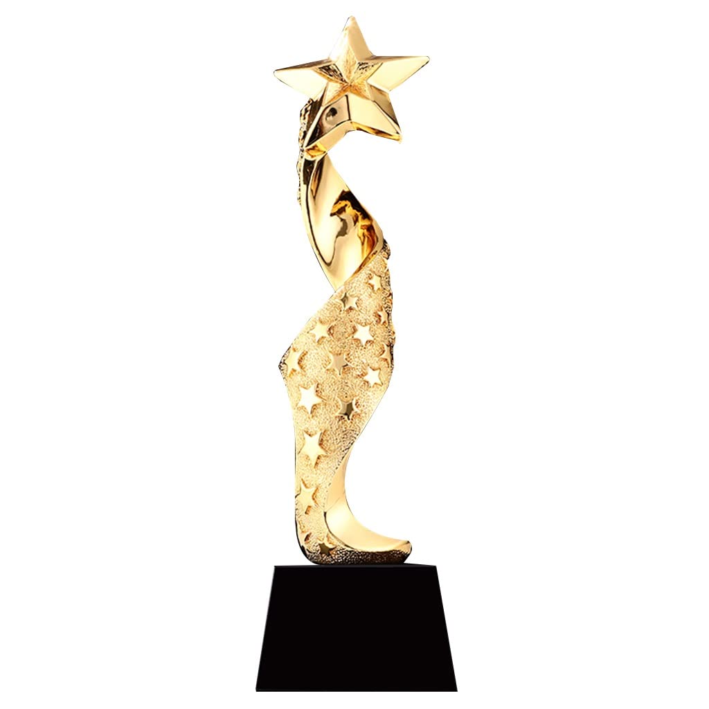 Trophées Trophée en Résine Dorée Trophée De Lettrage Créatif Cinq Étoiles Trophée du Concours Trophée d'honneur du Concours De Connaissances Scolaires Souvenirs Décoratifs Coupes
