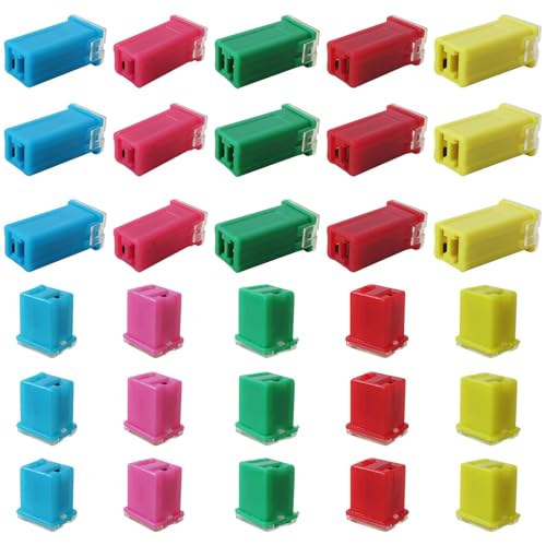 Kit actualizado de 30 fusibles para automóvil JURENGUDF con fusibles altos y de bajo perfil miniatura 4