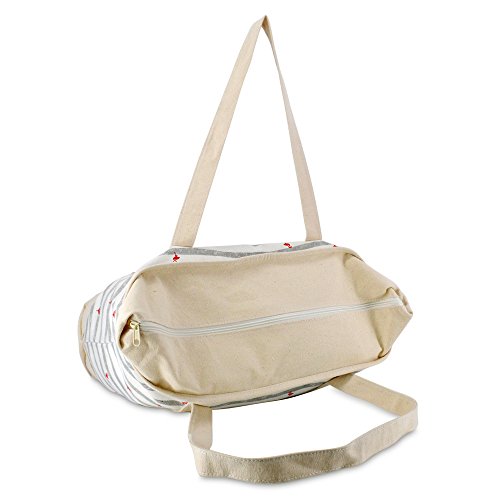 Bolsa tote de algodón DALIX 22" gris flamingo miniatura 6