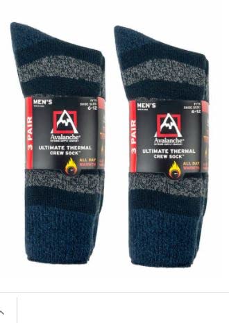 GenericAvalanche Men's Ultimate Thermal Sock, 6 pair - Blue (1526077)