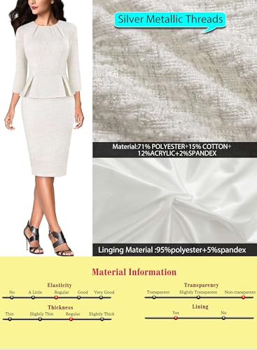 Image of VFSHOW Womens Peplum Work Business Office Church Bodycon Sheath Dress