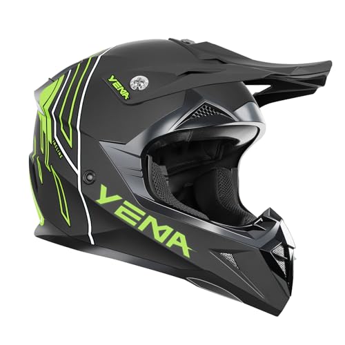 Image of YEMA Adults Dirt Bike Helmets, Ventilated Motocross ATV Dirtbike Offroad BMX MX Helmets, DOT Approved Motorcycle Helmets, YM-915, Black