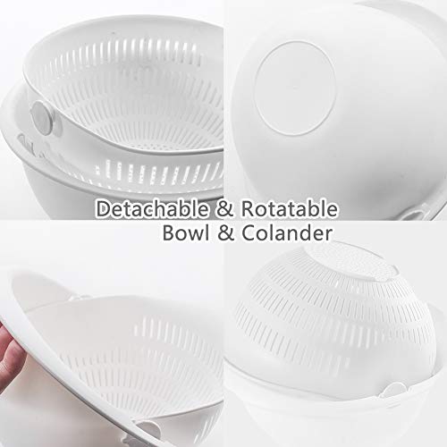 Toplner Double Layer Swivel Drainer 2 In 1 Bowl Strainer Combo - Kitchen Colander Fruit Wash Strainer For Cleaning Veggies, Noodles (Grey) #TOP2