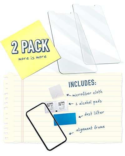 Image of Smartish iPhone 11 Pro Max & XS Max Screen Protector - 2-Pack Tempered Glass Screen Protectors - Tuff Sheet - 9H Easy Install Frame [Scratch Resistant] for Apple iPhone 11 Pro Max & XS Max