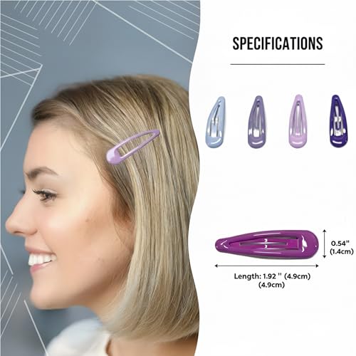 Pinzas para cabello metálicas 25 piezas tonos morados miniatura 2