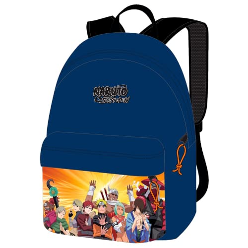 Mochila Escolar Americana Naruto - Compartimento Principal y Bolsillo Frontal - Portaordenador e...