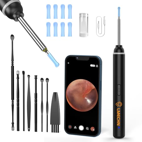 LMECHN Ear Wax Removal, Earwax Remover 1920P Otoscope, Built-in WiFi, IP67 Waterproof and 8 Ear Tips, Earwax Removal Tools Camera for iOS & Android Suitable for Beginners, Type-C Charging.