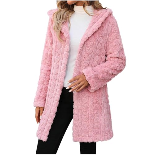 for Women Winter Fall Long Sleeve Warm Fuzzy Hooded Cardigan Basic Jacket Hood Outfits Women 2025 Fashion