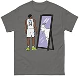 Cam Thomas Mirror Goat Brooklyn Basketball T-Shirt (US, Alpha, X-Large, Regular, Regular, Gray)