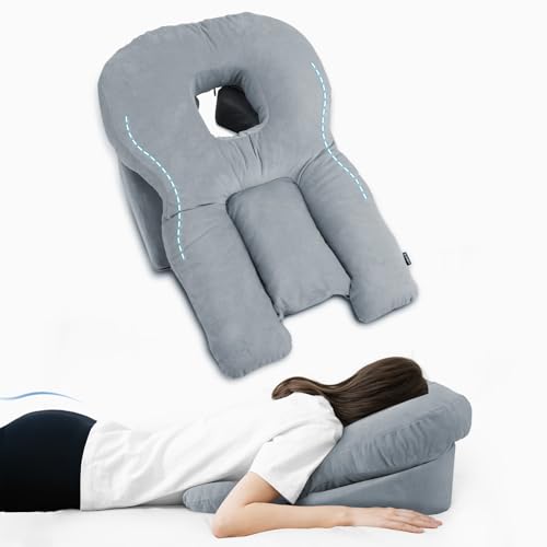 HOMCA Poduszka na Twarz do Spania po Operacji Oczu, z Otworem na Witrektomię, Odwarstwienie Siatkówki i BBL, Ergonomiczna do Masażu Domowego