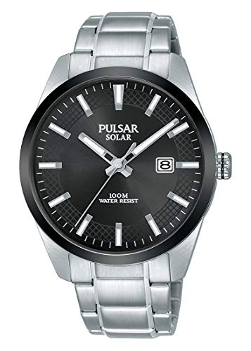 Preisvergleich Produktbild Pulsar Herren Analog Solar Uhr mit Edelstahl Armband PX3183X1