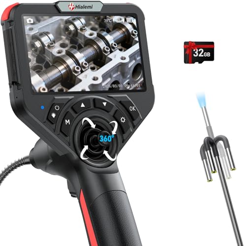 Image of 3.9mm 360 Articulating Borescope 4-Way Endoscope Camera with Light