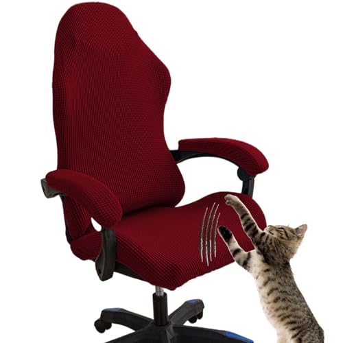 AHYBE Fundas para sillas de videojuegos con fundas para reposabrazos, juego de 4 fundas elásticas para silla giratoria de juego, funda protectora para silla de escritorio, tela de poliéster suave,