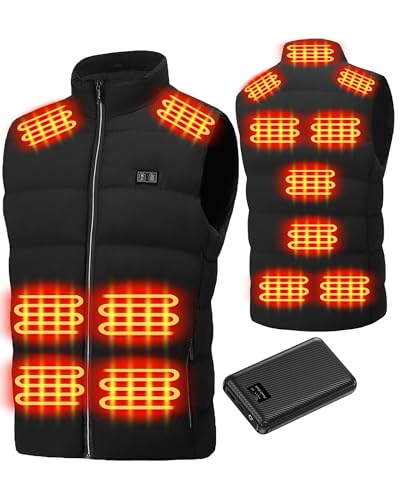 QLWY-MQ Electric Heated Gilet for Men: Lightweight Heated Body Warmer - Winter Smart Heating Jacket with Battery Pack for Outdoor Hiking Skiing Camping Hunting Fishing Riding