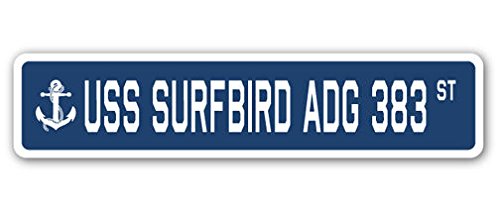 USS Surfbird Adg 383 Street Sign Decal Sticker US Navy Veteran Military