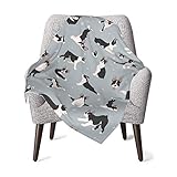 DADABULIU ブランケット ひざ掛け ベビー 毛布 ボストンテリア 足跡 犬 ペット 運動 キュート 厚手 軽い ふわふわ ポリエステル シングル 着る 76cm × 100㎝ 赤ちゃん 暖かい おしゃれ かわいい 通気性 保育園 お昼寝 出産祝い