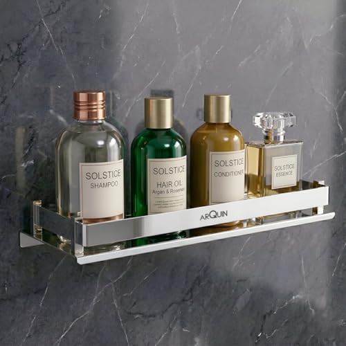 Image of ARQUIN Bathroom Shelf Organizer 5x12 Inch | 304 Grade Stainless Steel Bathroom Racks and Shelves | Wall Shelf for Bathroom Accessories Set | Storage Shelves Rack for Kitchen Shelves & Racks