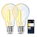 Produktbild Aigostar Smart WiFi Leuchtmittel E27 Alexa Vintage Leuchtmittel A60 6W Edison WiFi-Glühbirne dimmbar 2700K-6500K, Fernbedienung über App, kompatibel mit Alexa, Google Home, transparent 2 Einheiten